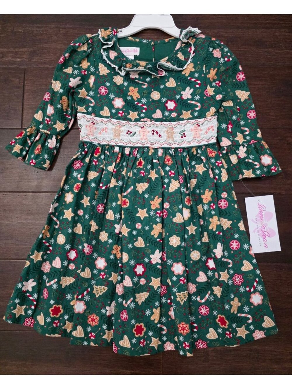 Bonnie Jean Girls Size 6 Christmas Gingerbread Cookie Holiday Dress NWT